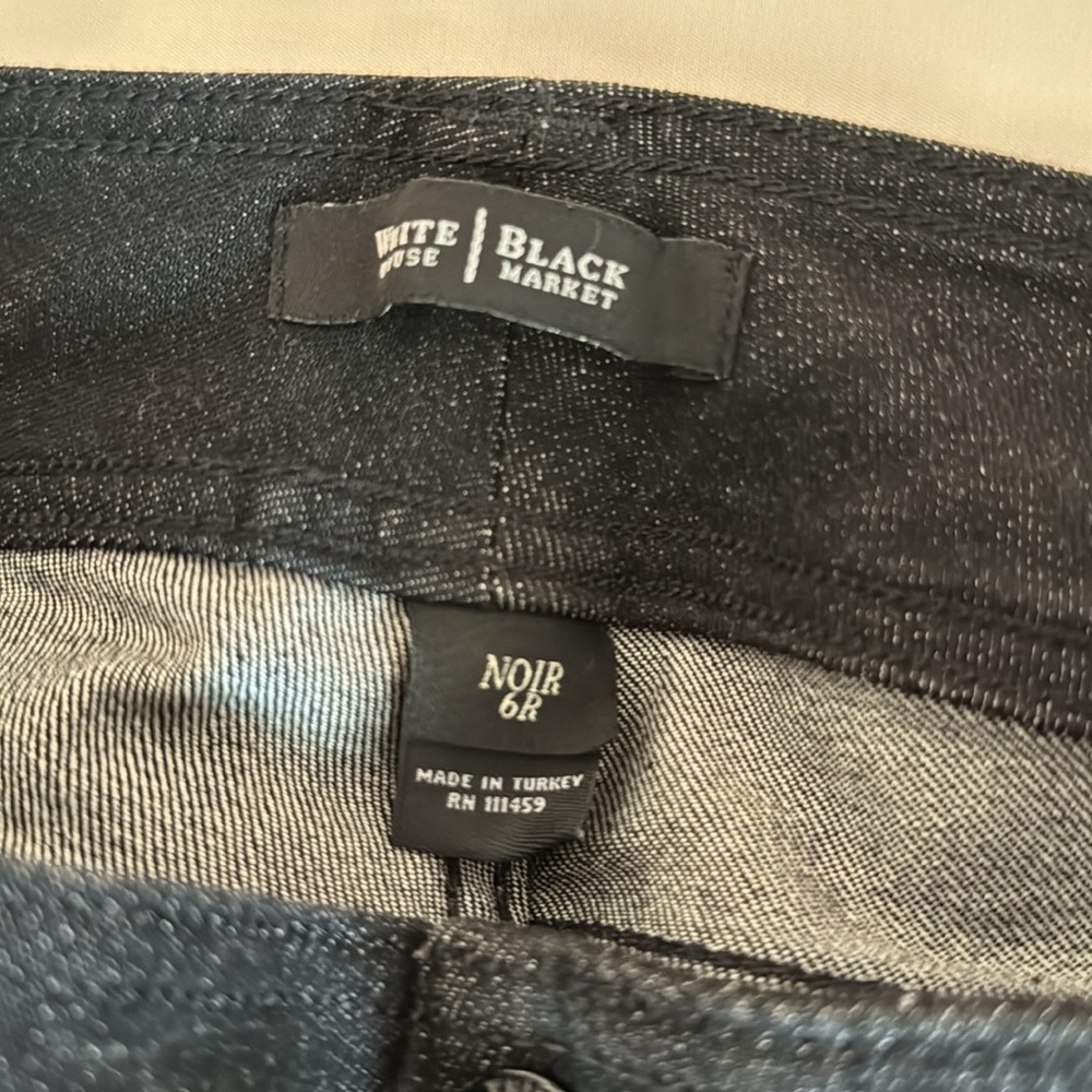White House|Black Market dark blue flare jeans, Size 6 - Picture 2 of 4